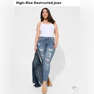 Bombshell Skinny Premium Stretch High-Rise Destructed Jean